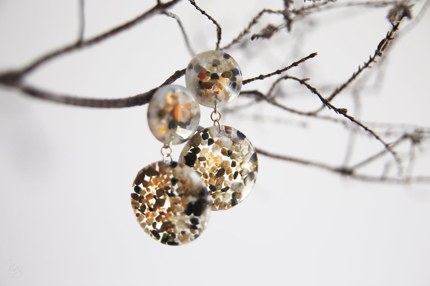 Salou set / Beach sand from Spain - earrings and pendant