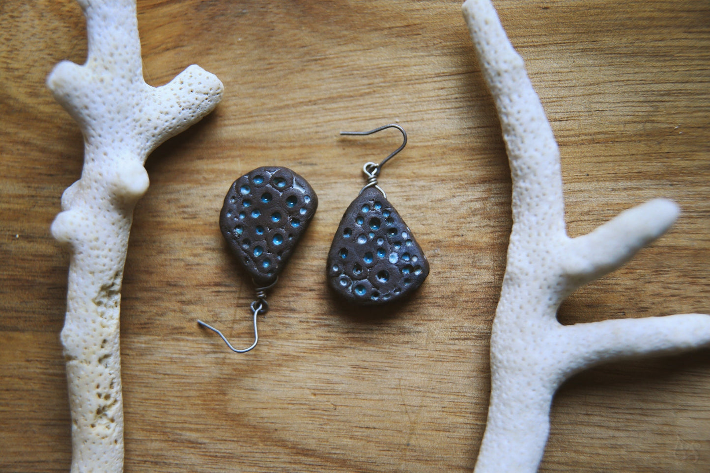 Inner World / Black Ceramic Earrings