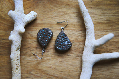 Inner World / Black Ceramic Earrings