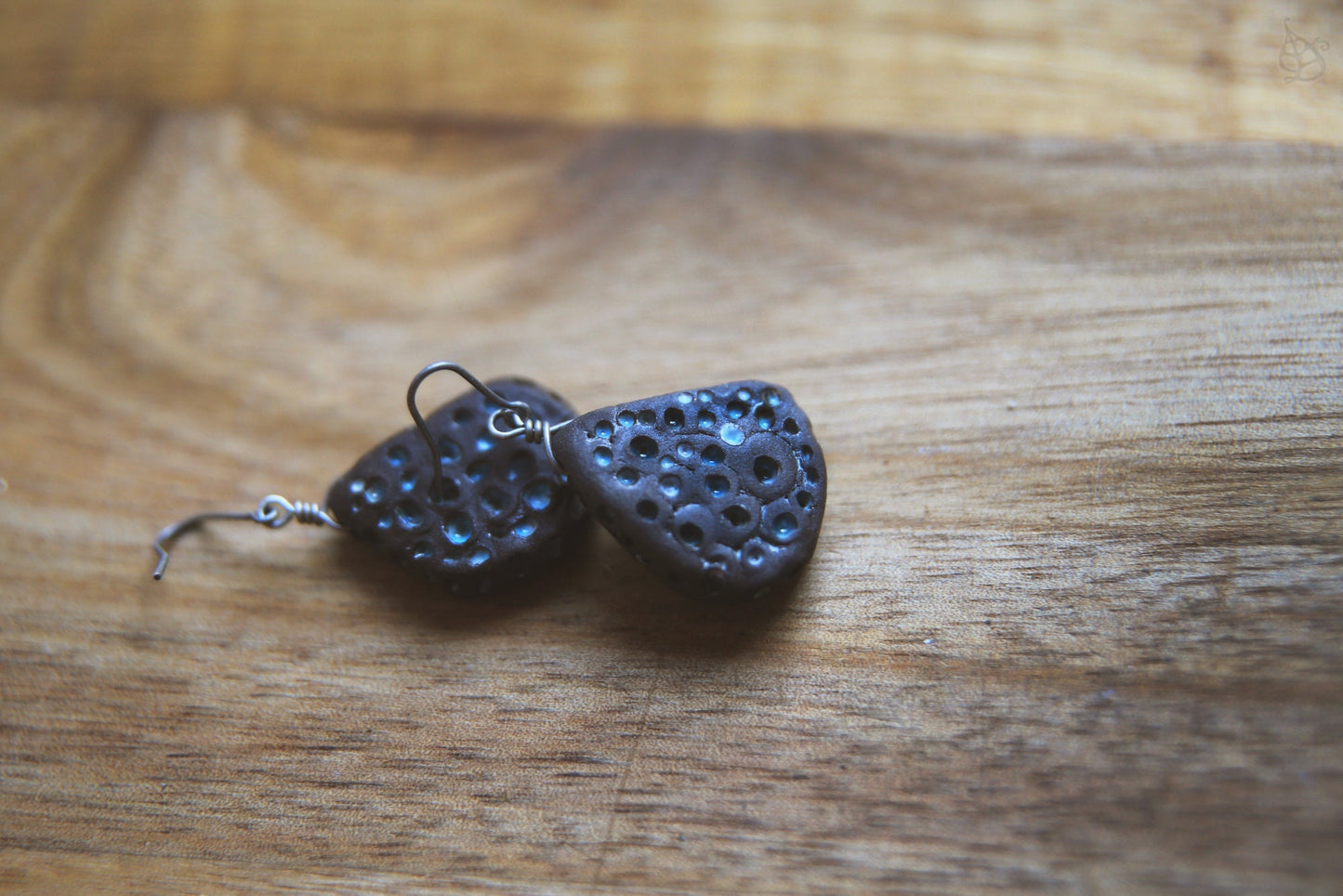 Inner World / Black Ceramic Earrings