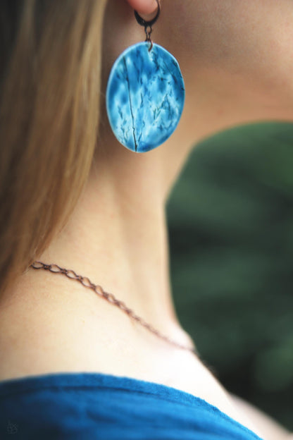 Teal Herbarium / Porcelain Jewelry Set