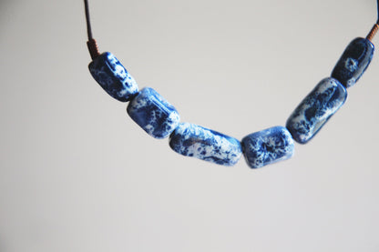 Sea Foam / Ceramic Necklace and Earrings