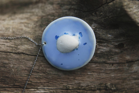 Lilac Sea / Porcelain Pendant