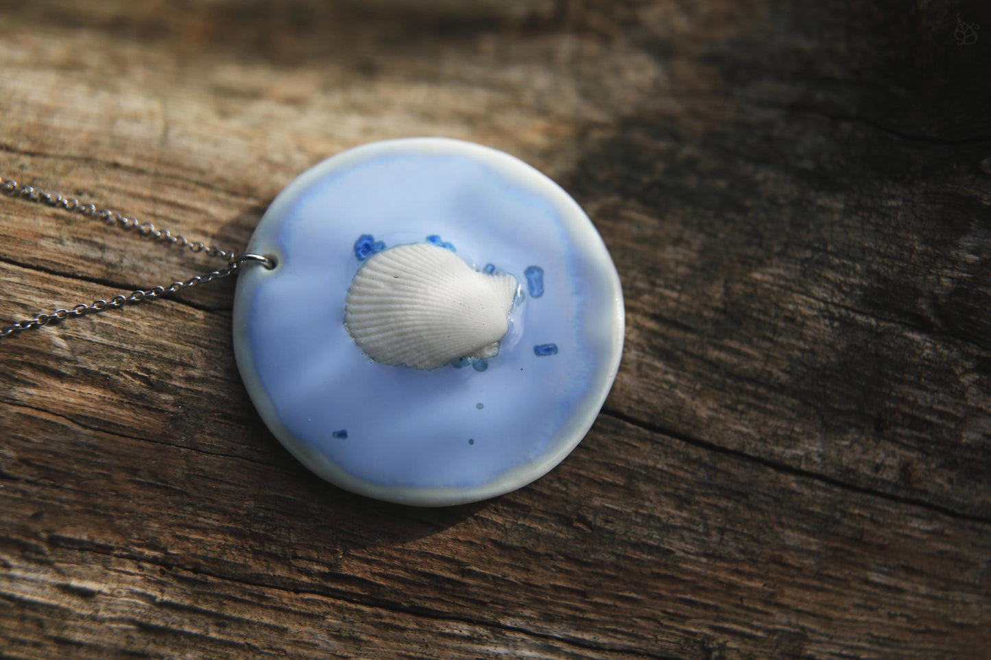 Lilac Sea / Porcelain Pendant