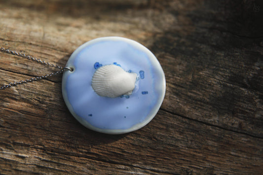 Lilac Sea / Porcelain Pendant