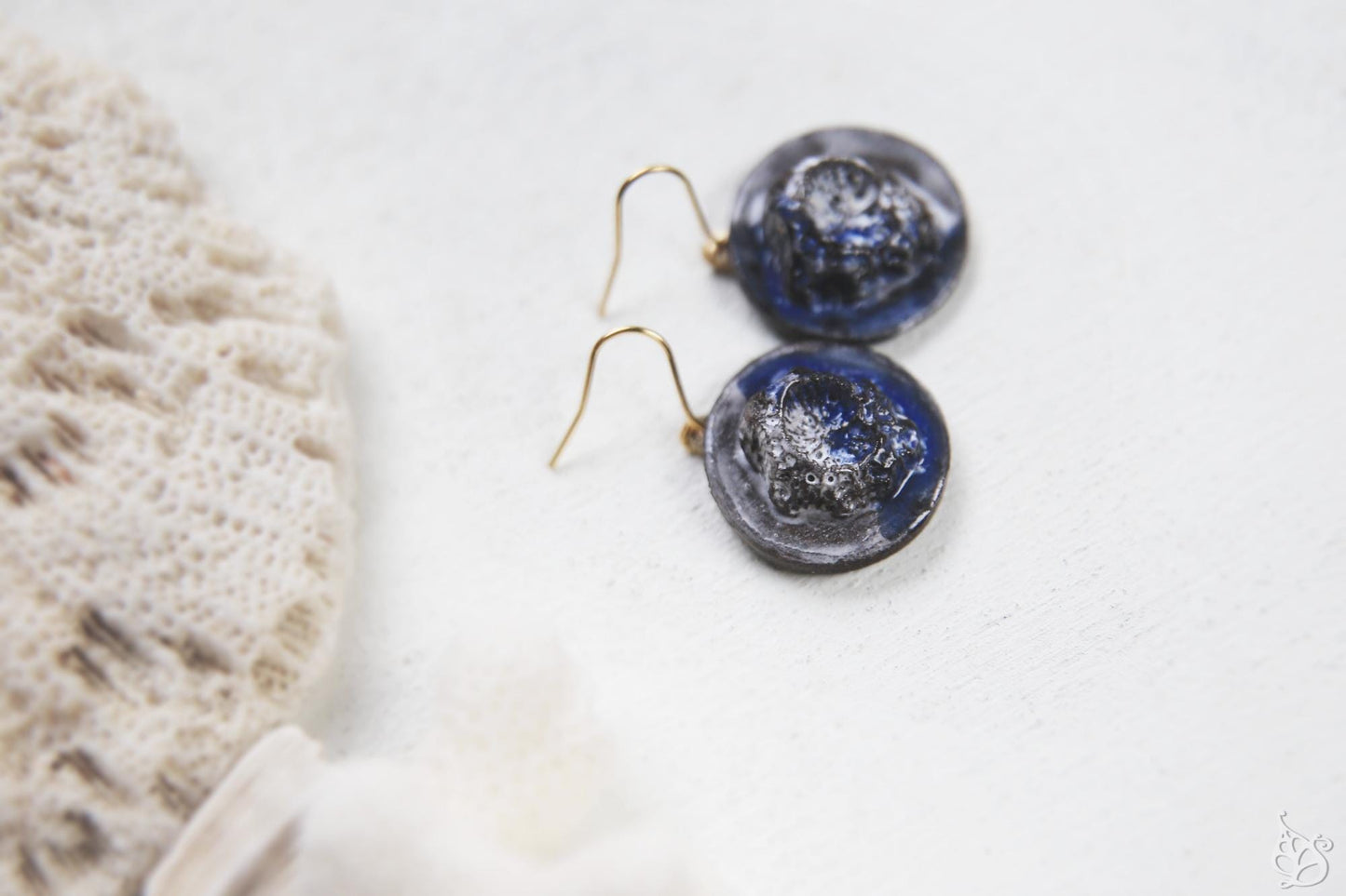 Margins / Black Clay Ceramic Earrings
