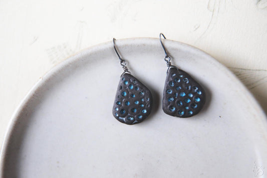Inner World / Black Ceramic Earrings