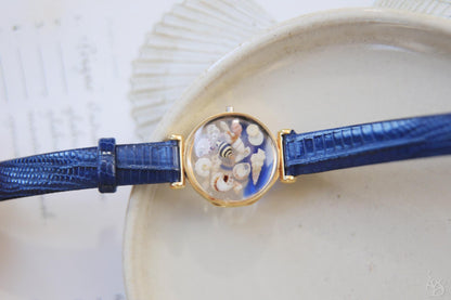 Shell Time / Watch-style bracelet with real seashells from Okinawa