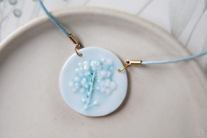 Forget-me-not / Porcelain Pendant