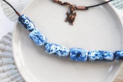 Sea Foam / Ceramic Necklace and Earrings