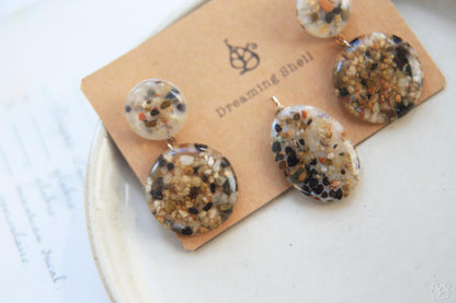 Salou set / Beach sand from Spain - earrings and pendant