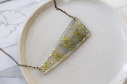 Garden Dweller / Pressed flowers from Brittany / Pendant