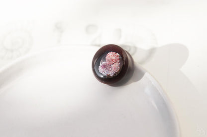Seashell ear tunnel / Redwood earplug with Okinawan seashells