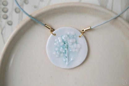 Forget-me-not / Porcelain Pendant