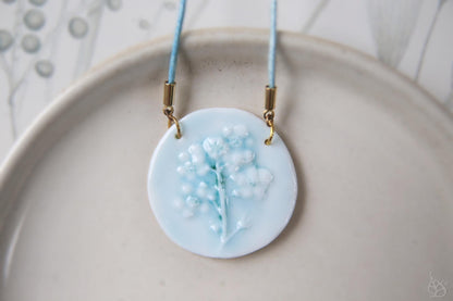 Forget-me-not / Porcelain Pendant