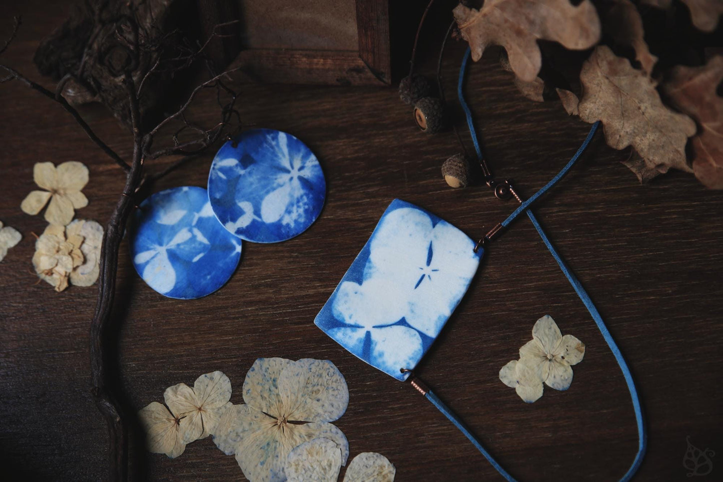 Hydrangea / Porcelain Cyanotype Set