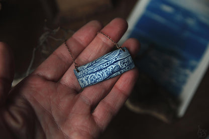 Going Home / Porcelain Cyanotype Necklace