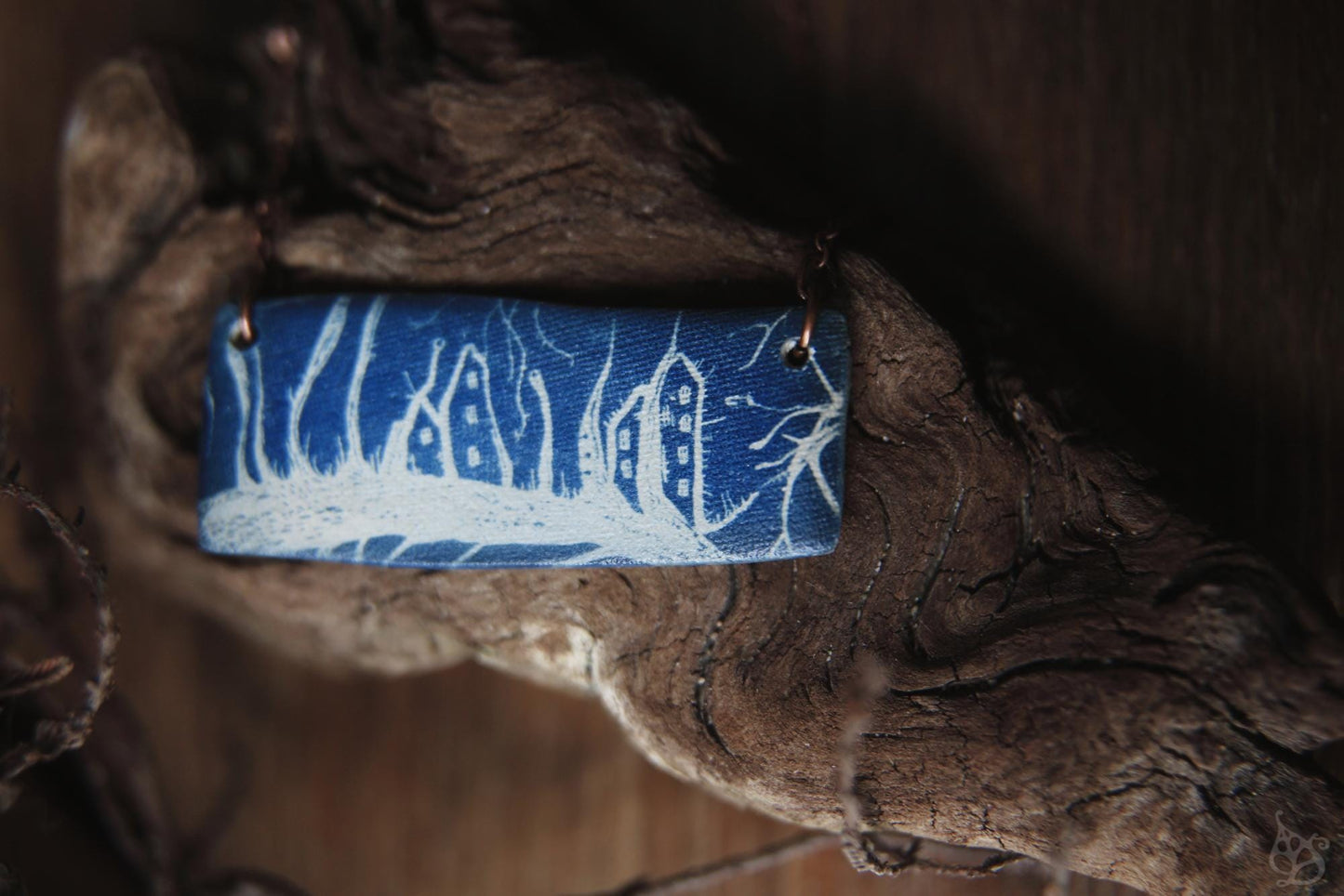 Going Home / Porcelain Cyanotype Necklace