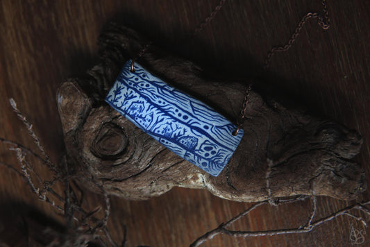 Going Home / Porcelain Cyanotype Necklace