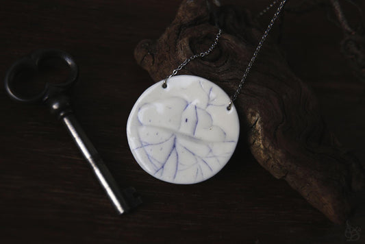 Rain and Roots / Porcelain Pendant