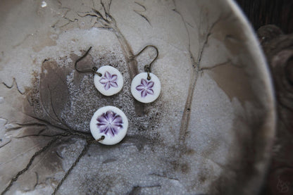 Gentle Lilac / Porcelain Earrings and Necklace