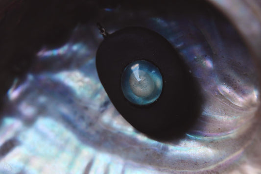Urchin Cove / Black Ceramics Pendant with Sea Treasure