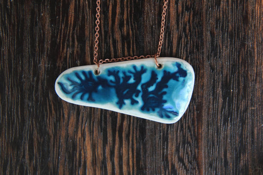 Seaweed Green / Porcelain Necklace
