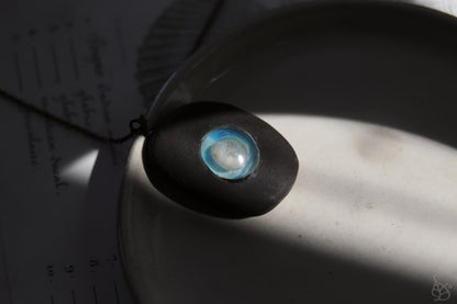 Urchin Cove / Black Ceramics Pendant with Sea Treasure