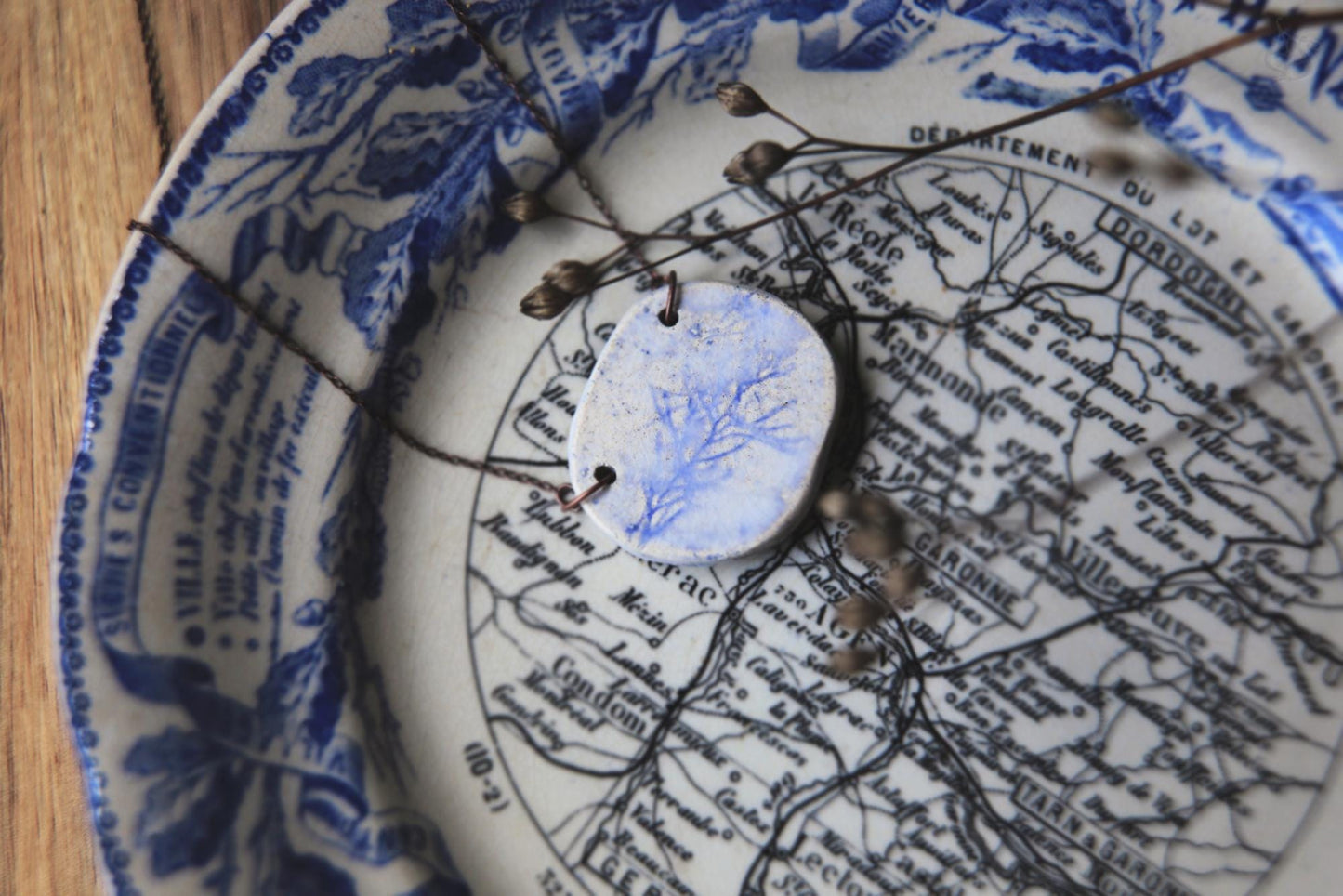 St Malo Tide / Ceramic Pendant