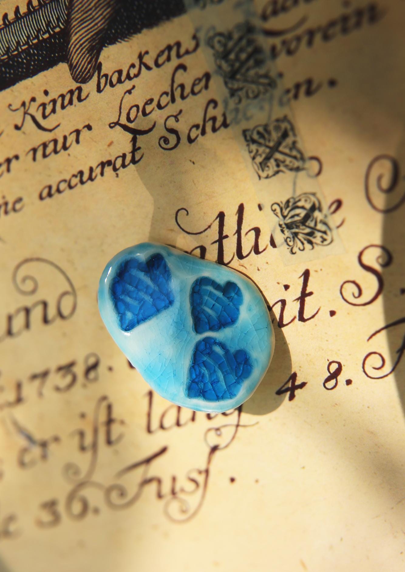 Turquoise Drift / Porcelain Brooches