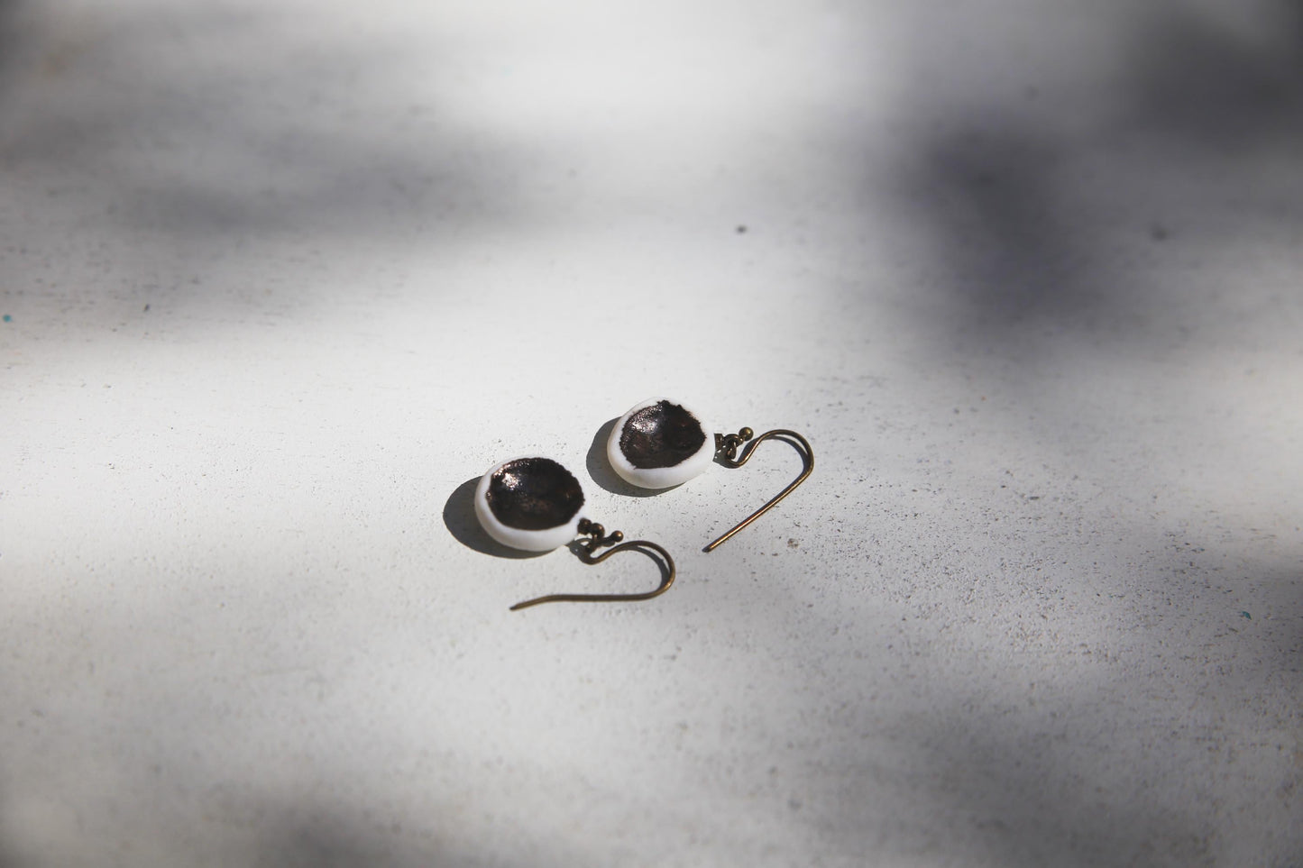 Deep Copper / Porcelain Earrings