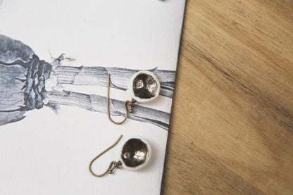 Deep Copper / Porcelain Earrings