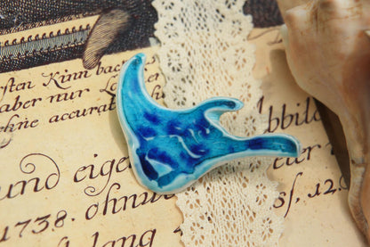 Turquoise Drift / Porcelain Brooches