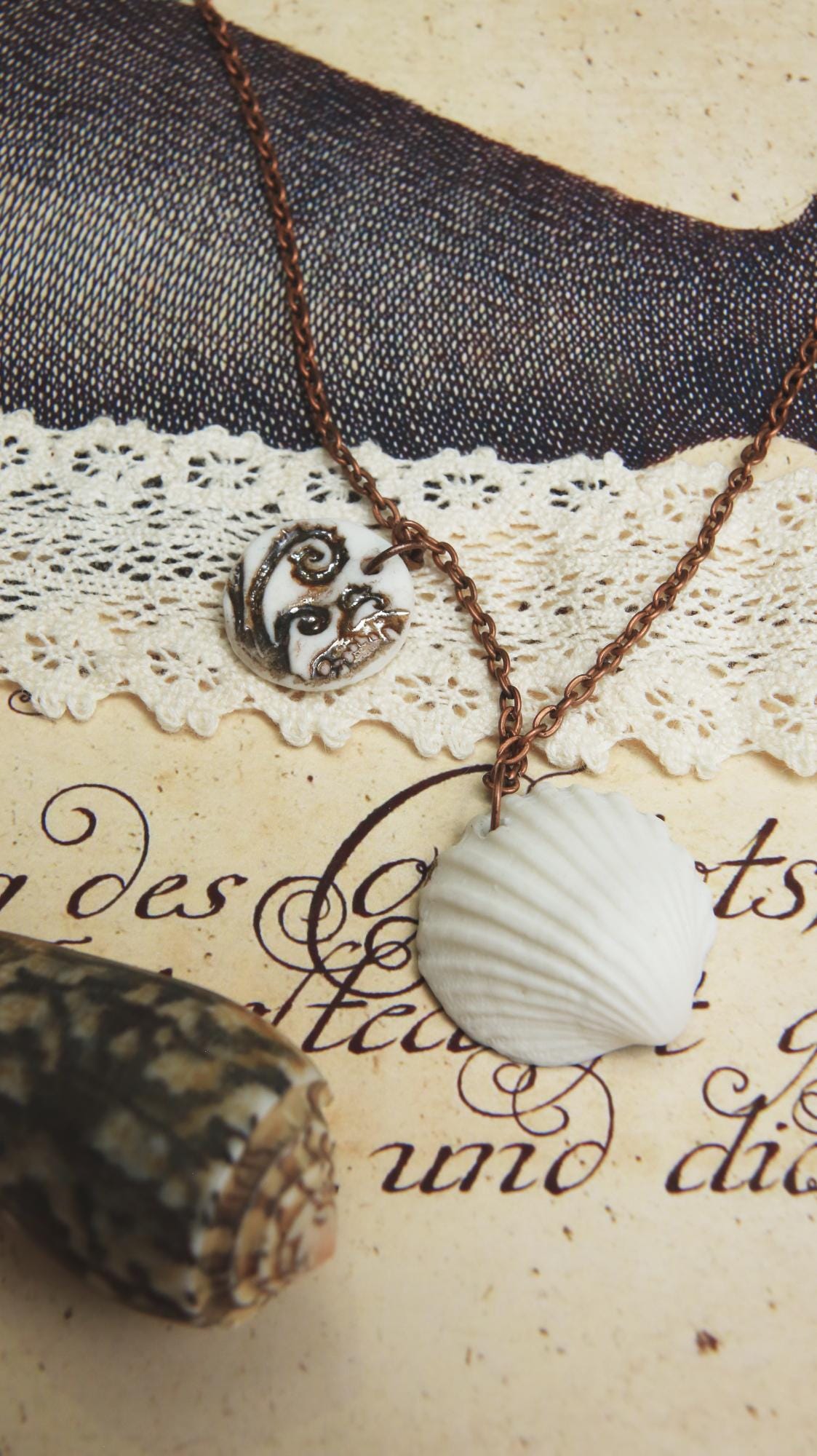 Sea Charms / Porcelain Necklace