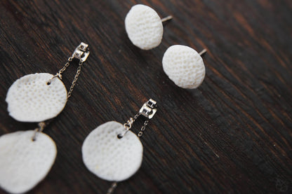 Coral Blinks / Porcelain Earjacket Earrings