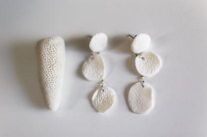 Coral Blinks / Porcelain Earjacket Earrings