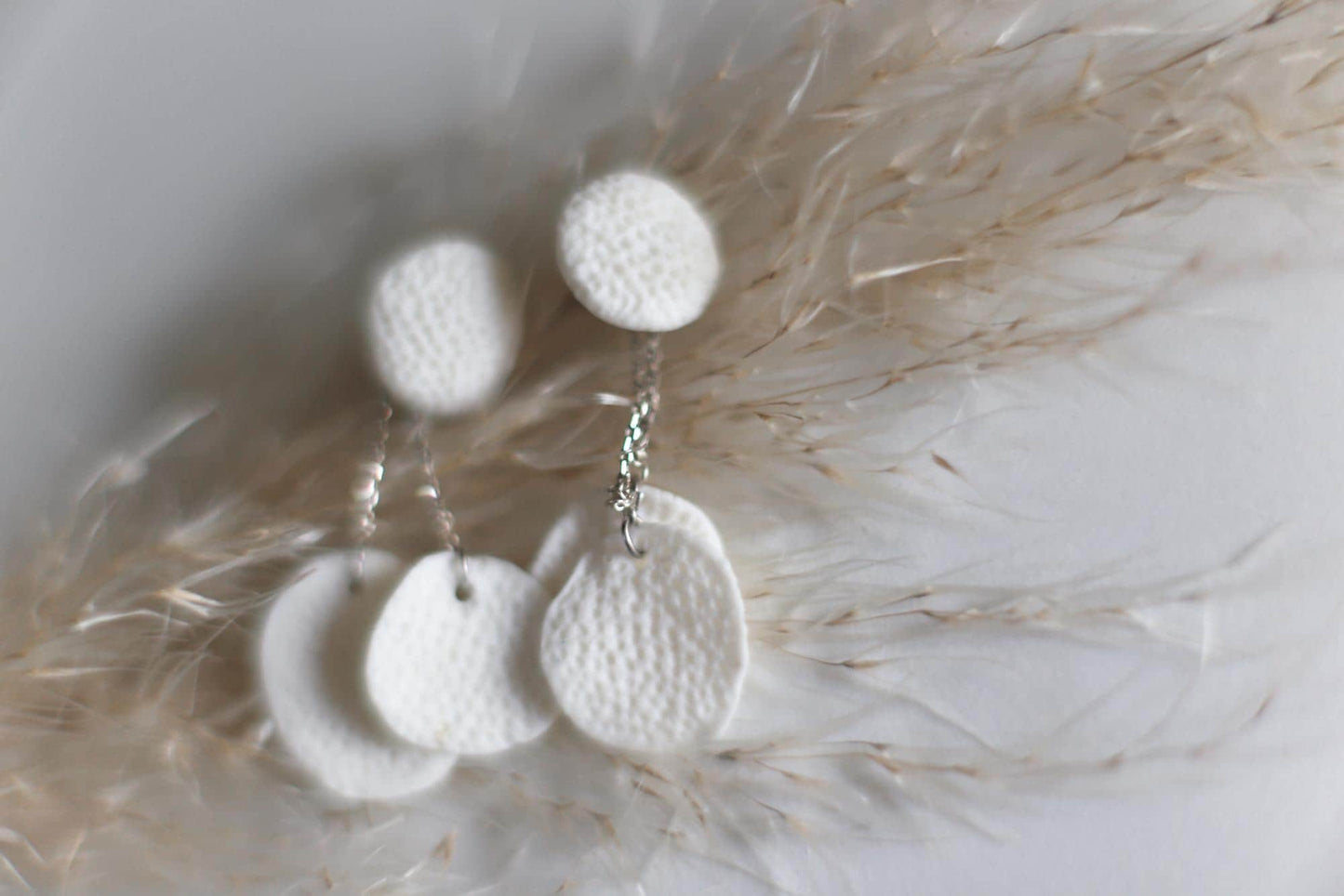 Coral Blinks / Porcelain Earjacket Earrings