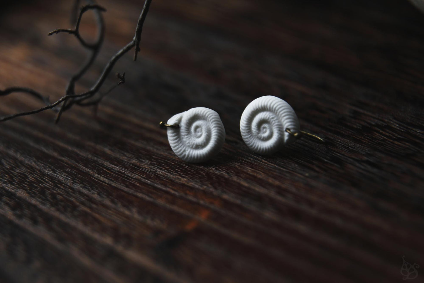 Ammonites / Porcelain Earrings