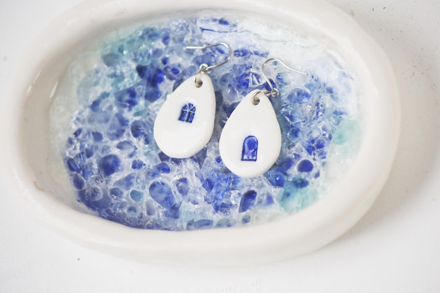 Inhabited Drops / Porcelain Earrings