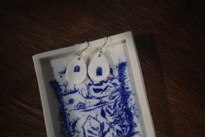 Inhabited Drops / Porcelain Earrings