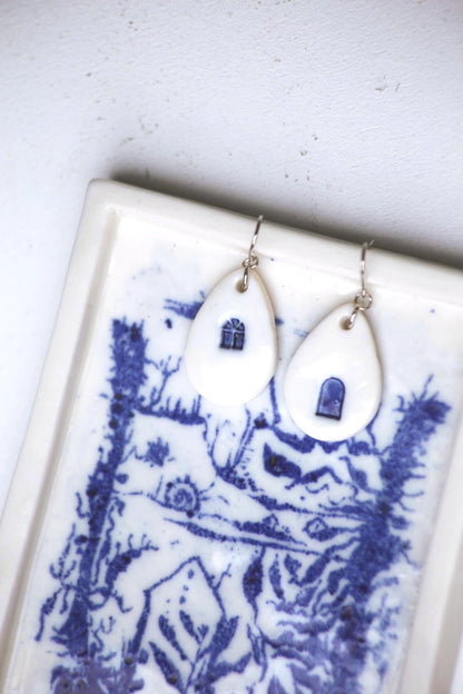 Inhabited Drops / Porcelain Earrings