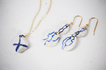 Currents / Porcelain Earrings and Pendant