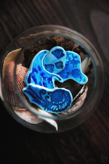 Turquoise Drift / Porcelain Brooches