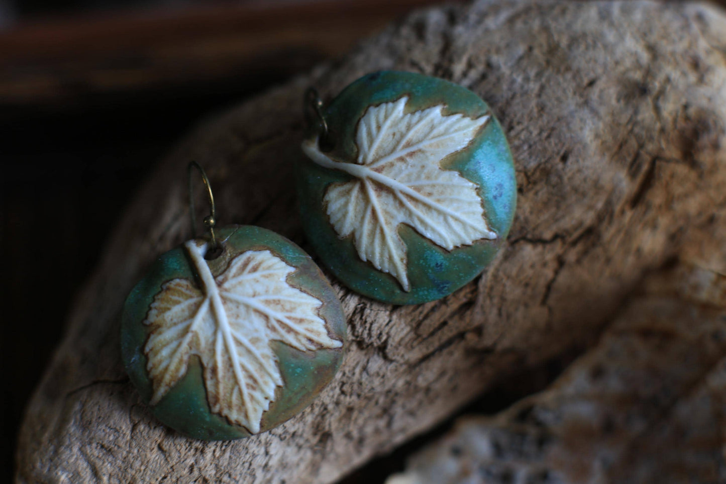 Patina Grapevine / Porcelain Earrings and Necklace