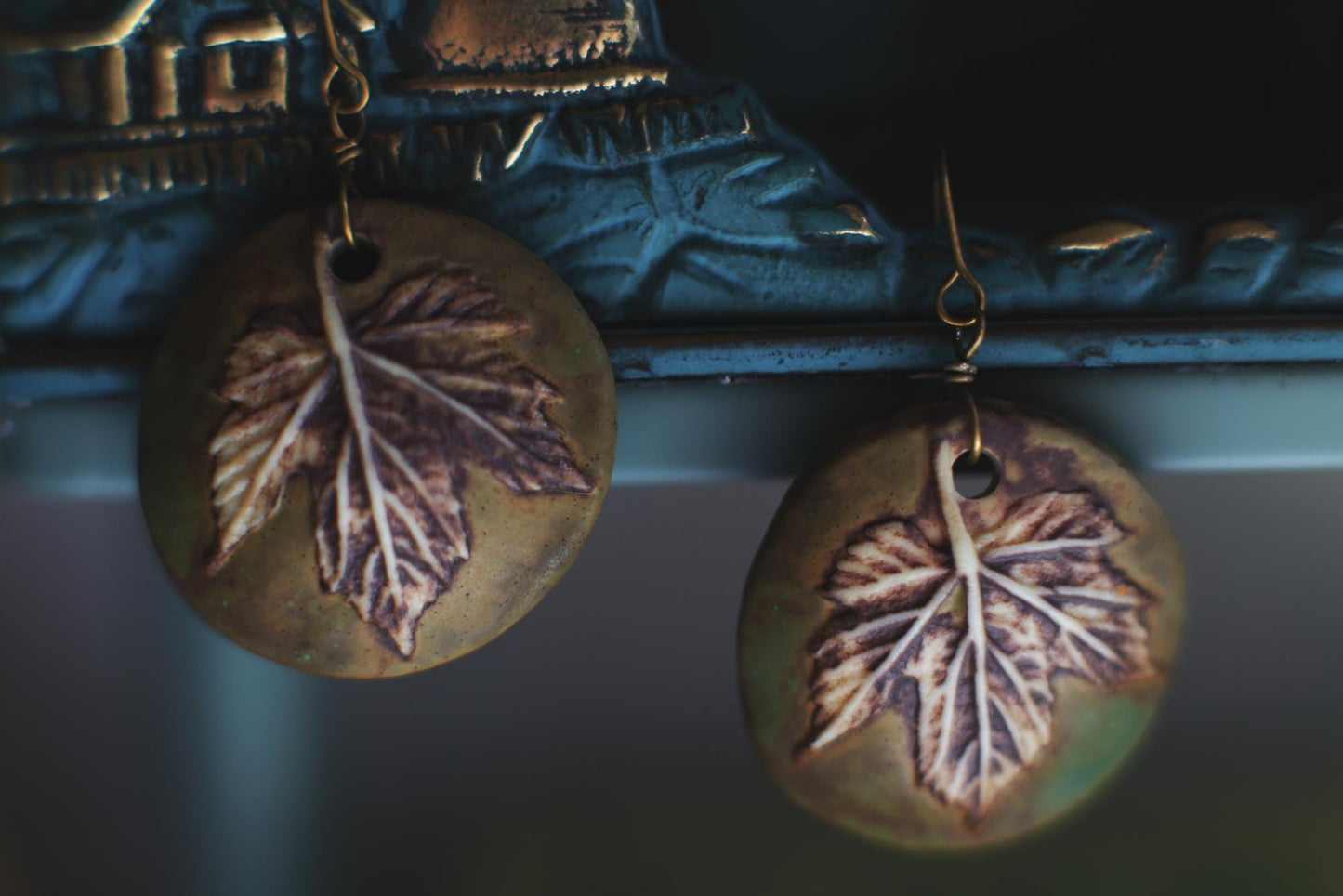 Mocha Grapevine / Porcelain Earrings