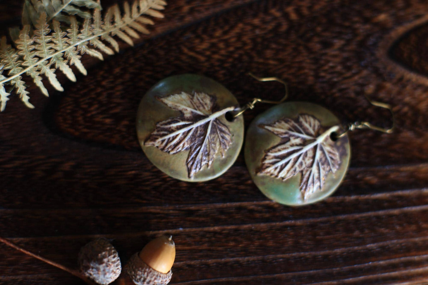 Mocha Grapevine / Porcelain Earrings
