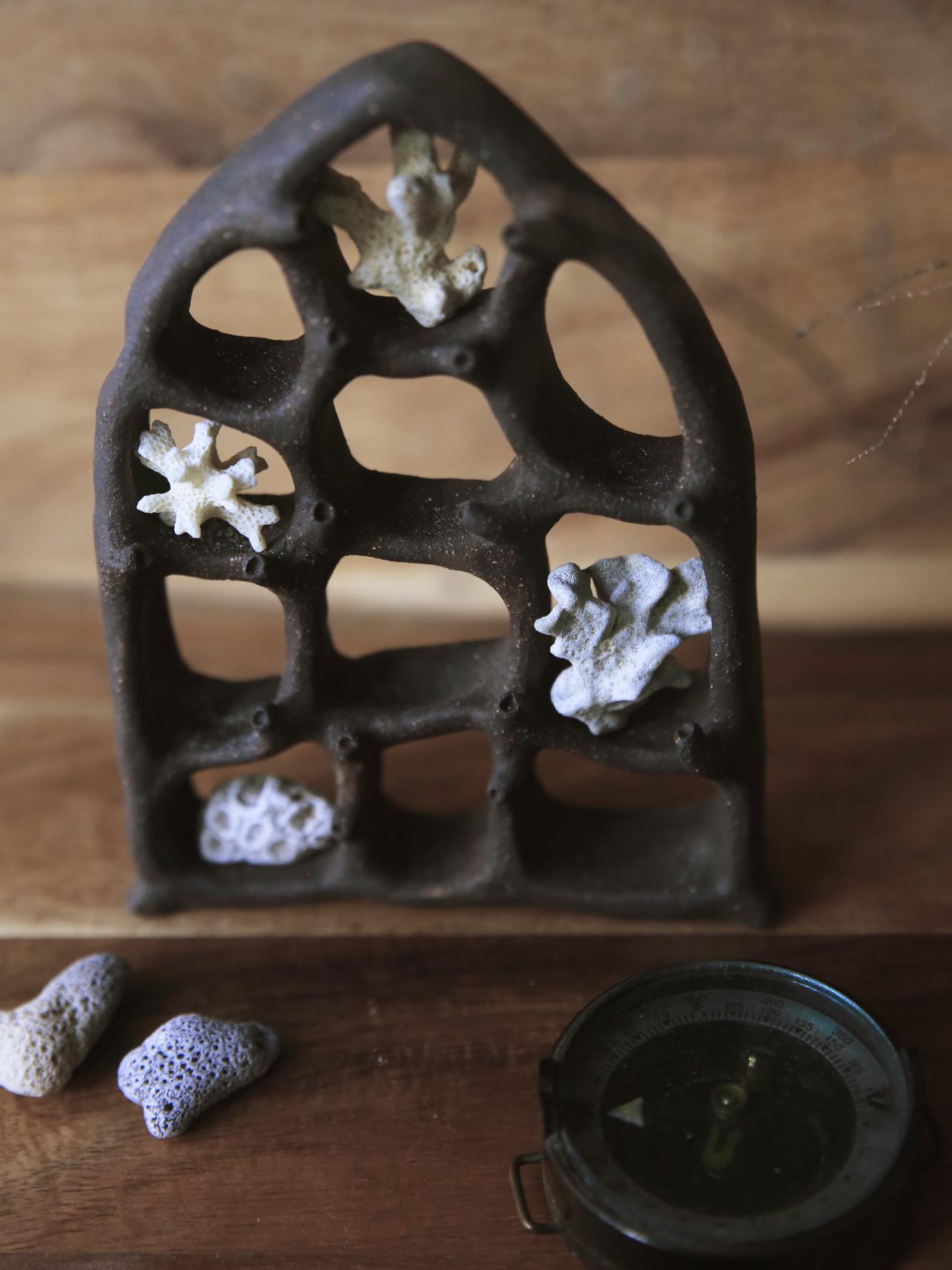 The View / Black Clay Ceramic Curiosity Cabinet