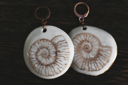 Ammonoidea / Porcelain Earrings