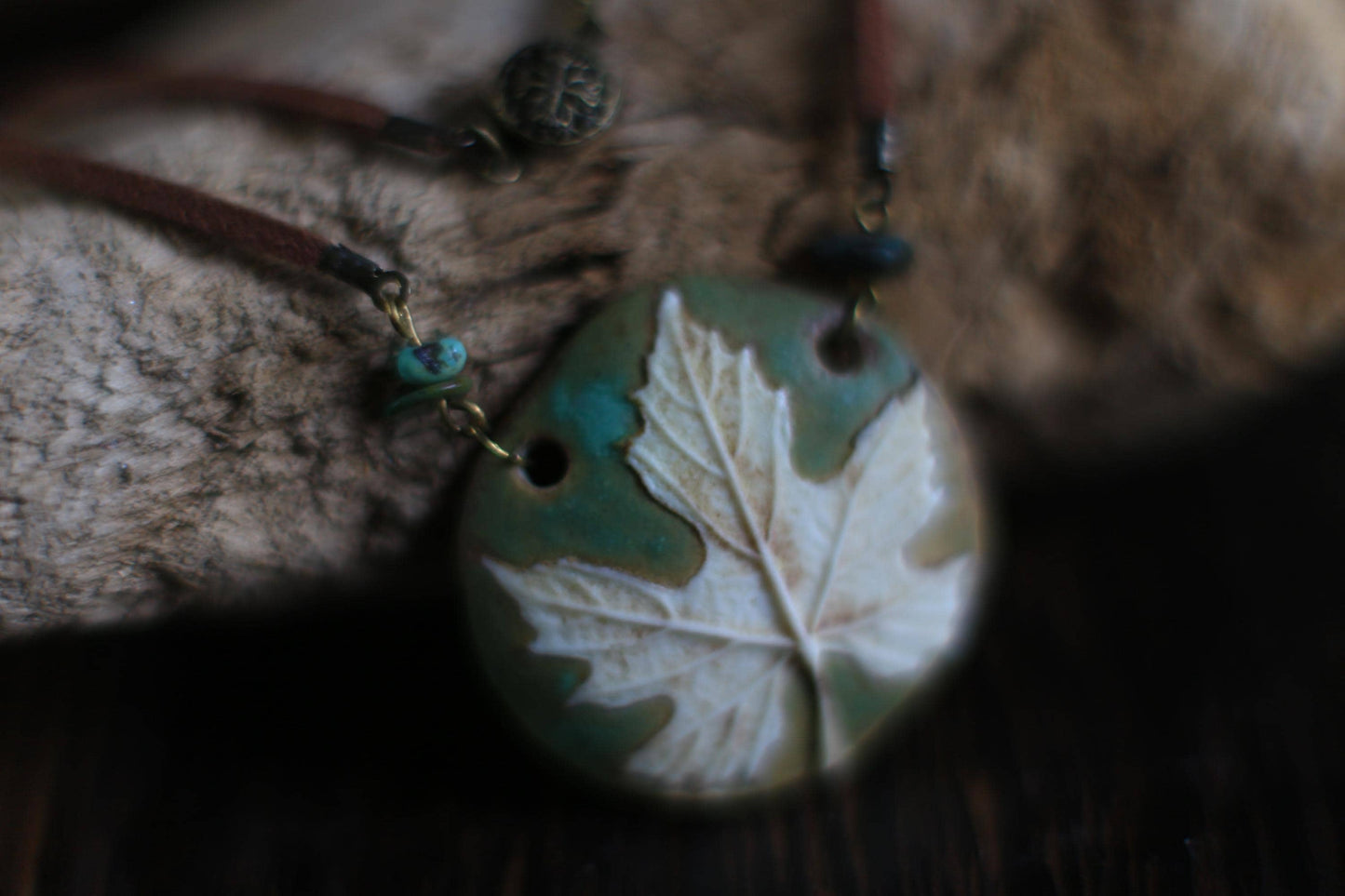 Patina Grapevine / Porcelain Earrings and Necklace