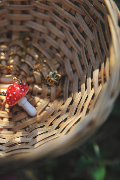 Fae Toadstool / Porcelain pendant